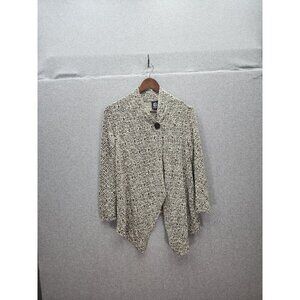 Bobeau Womens Geometric Pattern Open Front Cardigan Sweater - Size S